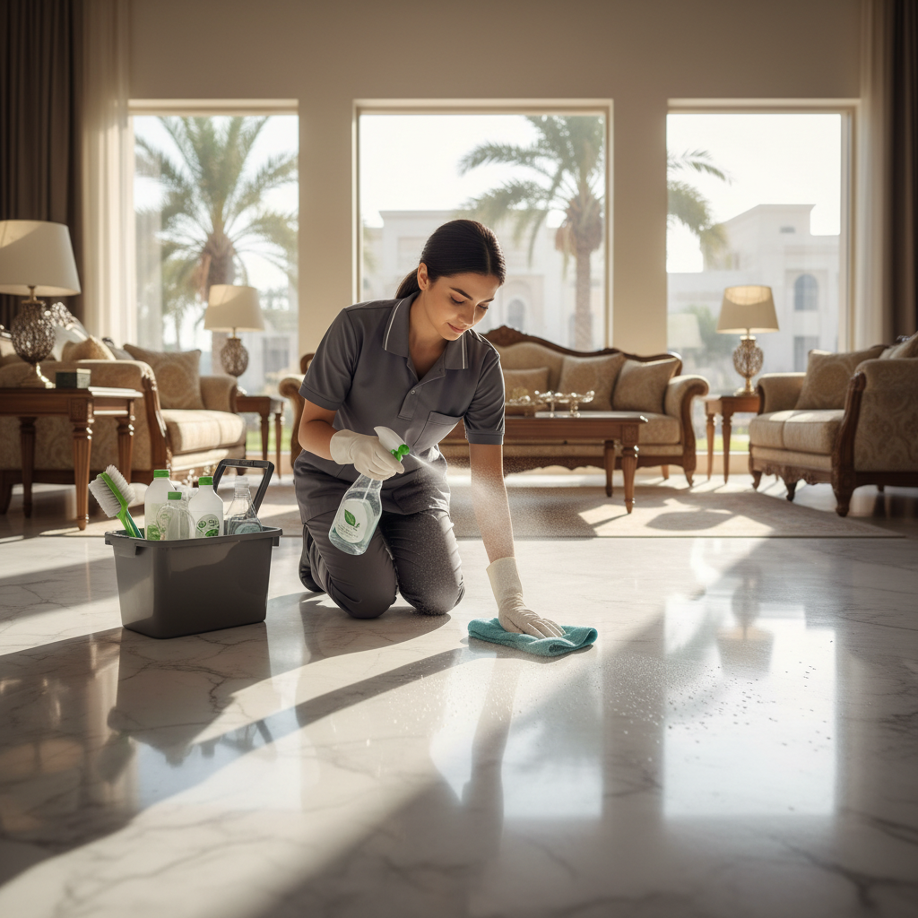 تنظيف منازل شمال الرياض بمنتجات آمنة| حلى وتلميع رخام مع بي كلين
